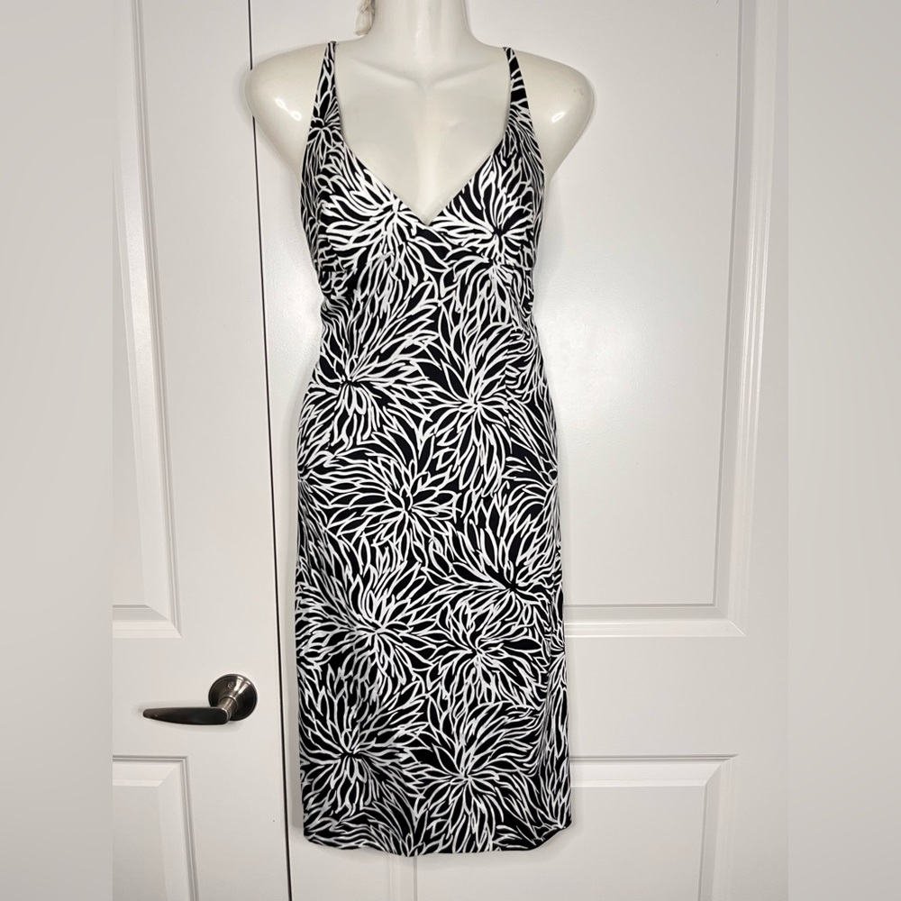 Milly Floral Y2K Vintage Sheath Dress Triangle Cups Size 6 Carrie Bradshaw Sexy